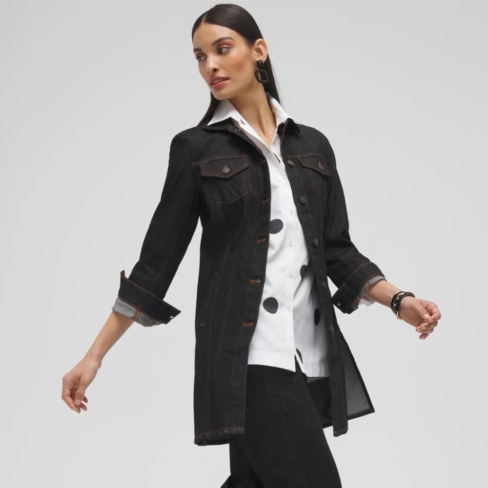 Chico’s Dark Denim Topper